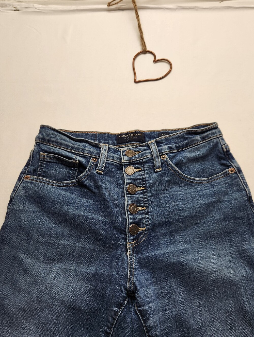 ⭐️Lucky Brand Bridgette High Rise Skinny Jeans 8 / 29 Button Fly Denim Ankle